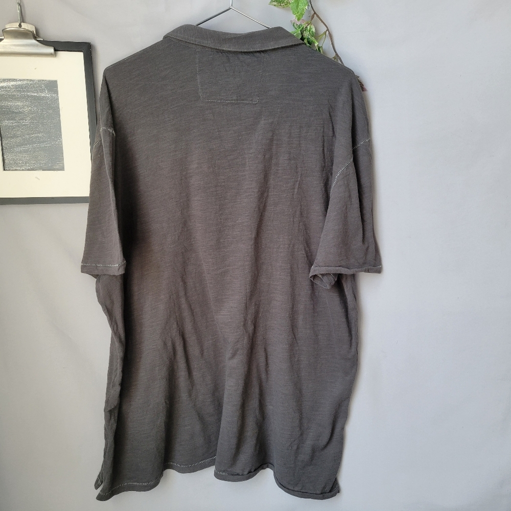 John Varvatos Short Sleeve Polo Shirt Gray XXL - Picture 2 of 14